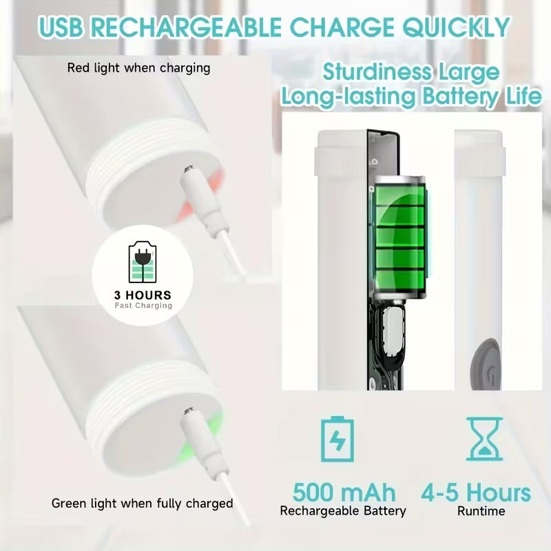 5 Brush Heads Rechargeable Cleaning Brush Cordless Handheld - 3AAA Cleaning Brush