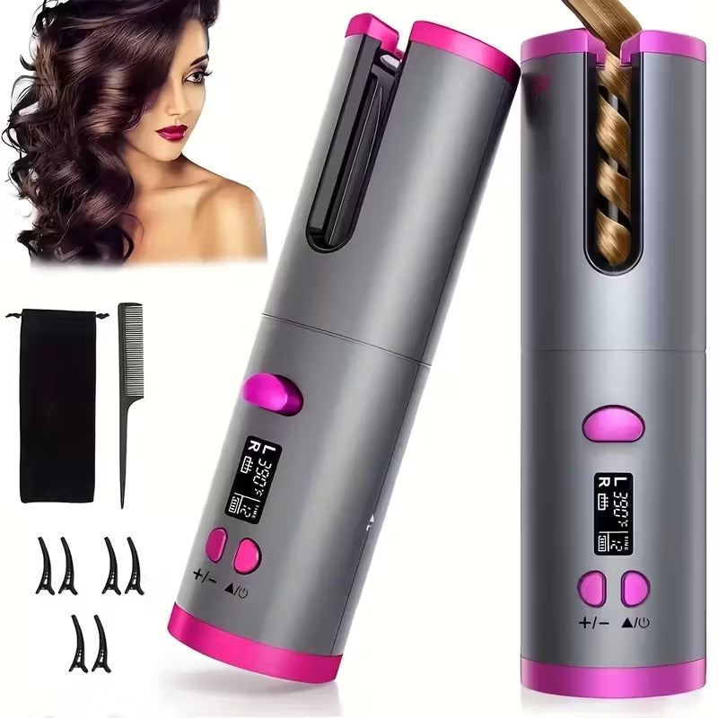 Automatic Curler - Fast Charging USB, Ceramic, 5 Heat Settings Tangle-Free