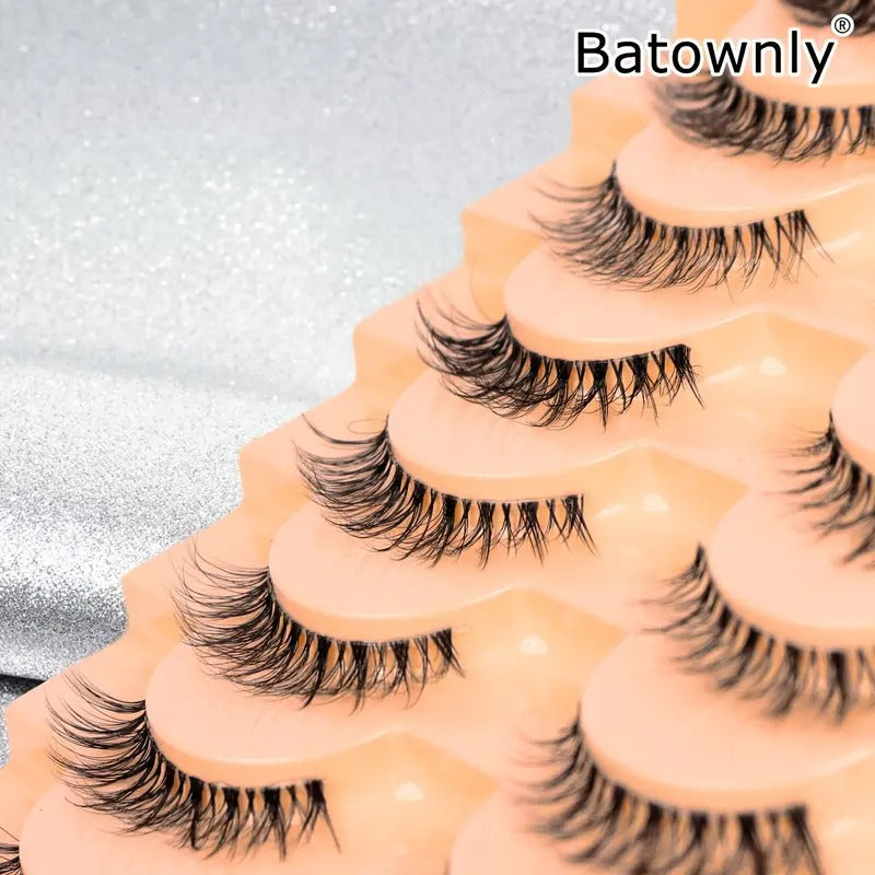 10 Pairs of Lashes, Natural, Curling, Fluffy, Lengthening, Eyelashes Extension 3-13Mm