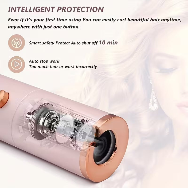 Automatic Curler - Fast Charging USB, Ceramic, 5 Heat Settings Tangle-Free