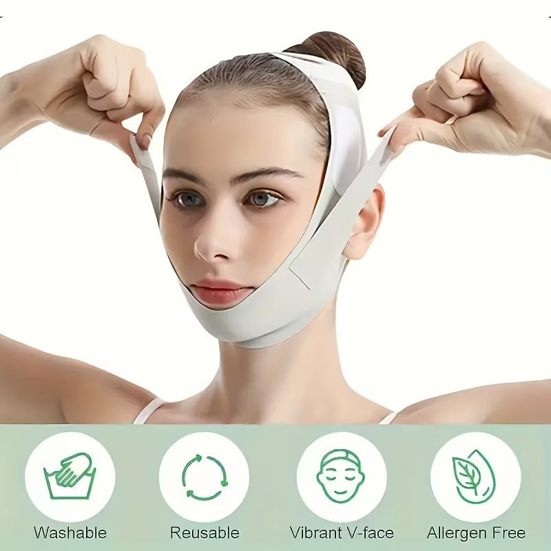 Adjustable V-Face Lifting Mask for Invisible Double Chin, Breathable Material Shape Correction for Men & Women