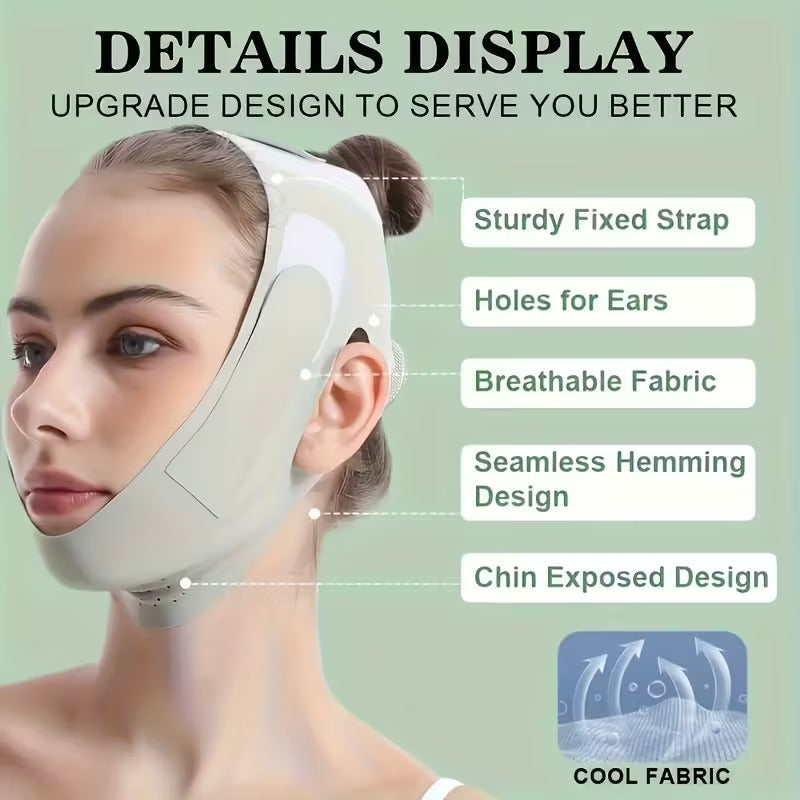 Adjustable V-Face Lifting Mask for Invisible Double Chin, Breathable Material Shape Correction for Men & Women